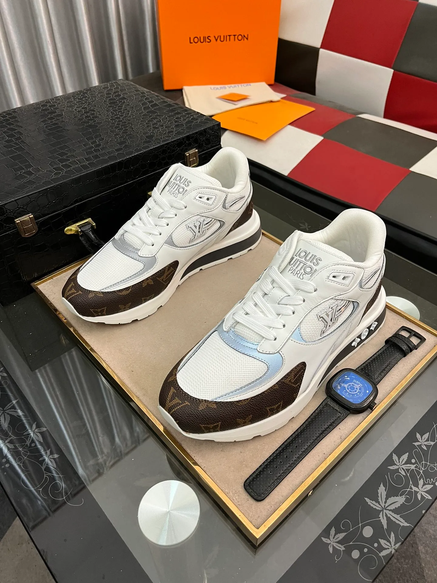 Men's Men's Shoes 💰660⌚️⌚️【LOUIS VUITTON) New 🍀LV Louis Vuitton*——LV classic dad shoes trendy shoes! Made of imported original soft calf leather, imported fly woven lining. Original wear-resistant rubber outsole! High quality products! Code number: 38-44